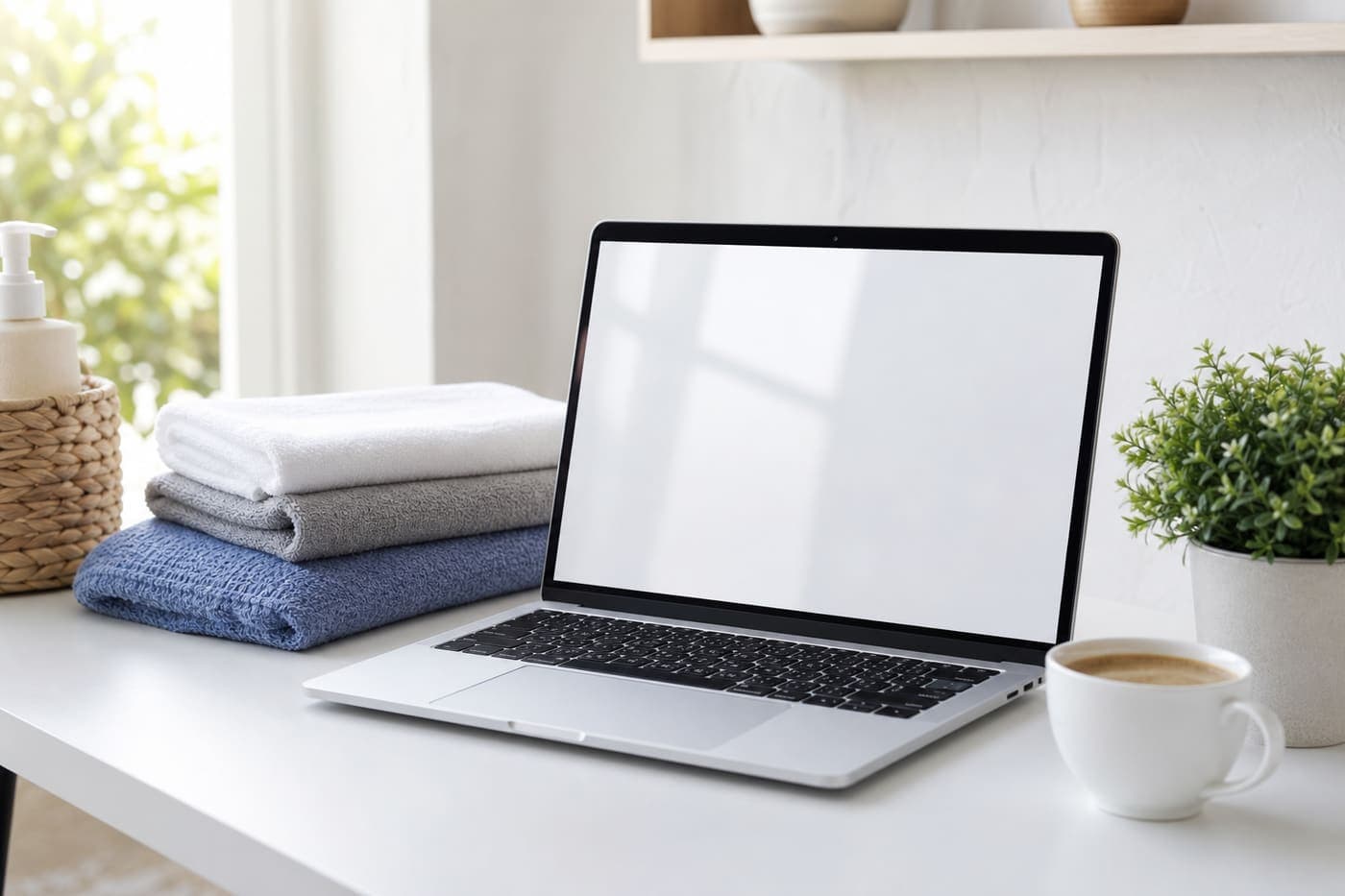 Calm workspace for Deltona cleaning guides and checklists