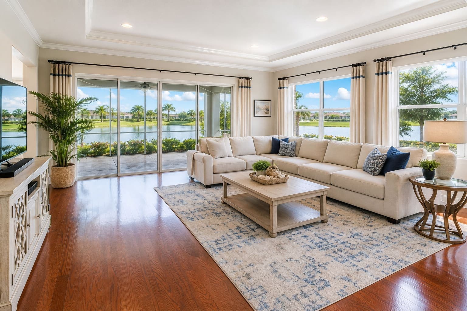 Bright, freshly cleaned living room in a Deltona, FL home